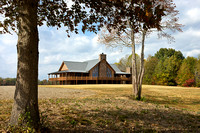 Exterior, horizontal, rear  3/4 view, DeSocio residence, Paris, Tennessee; Honest Abe Log Homes