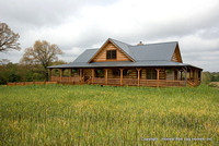 Exterior, horizontal, front elevation overall , DeSocio residence, Henry, Tennessee, Honest Abe Log Homes