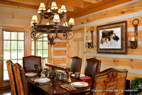 Interior, horizontal, dining room, DeSocio residence, Henry, Tennessee, Honest Abe Log Homes