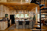 Interior, horizontal, kitchen, DeSocio residence, Henry, Tennessee, Honest Abe Log Homes