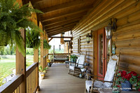 Exterior, horizontal, front porch, Swift residence, Honest Abe Log Homes, Allgood, TN