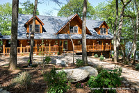 Exterior, horizontal, front elevation, Marshall residence, Grand Vista Bay, Rockwood, Tennessee, Honest Abe Log Homes