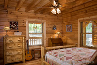 Interior, horizontal, guest bedroom, Marshall residence, Grand Vista Bay, Rockwood, Tennessee, Honest Abe Log Homes